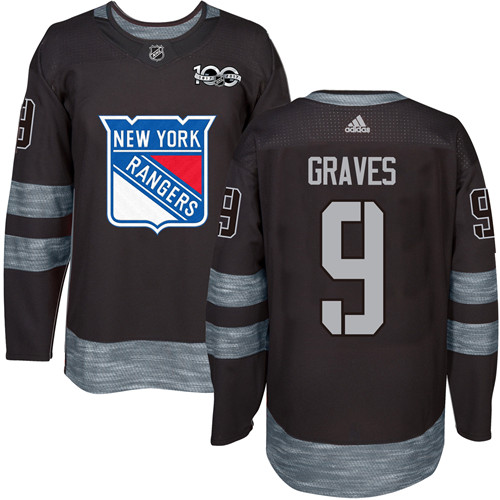 Adidas Rangers #9 Adam Graves Black 1917-100th Anniversary Stitched NHL Jersey - Click Image to Close